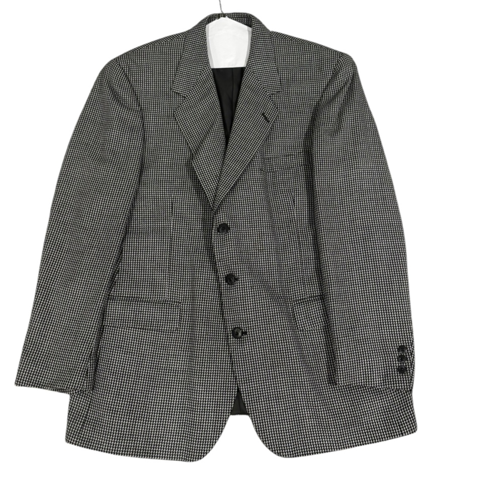 Gianelli Men’s Elegant Black and White Checkered Blazer